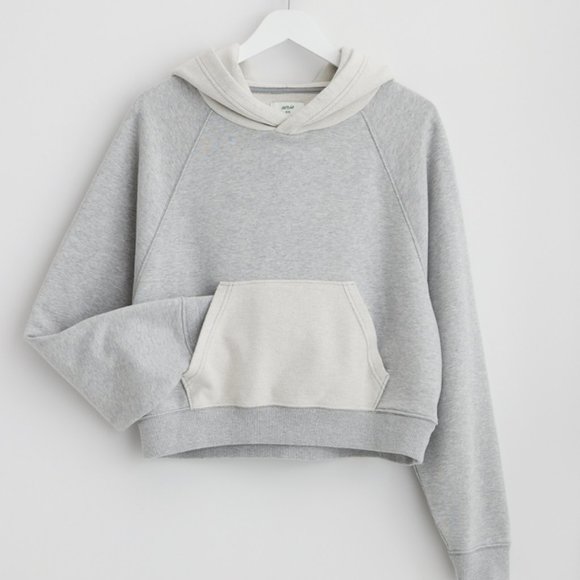 aerie Tops - Aerie Luxe Inside Out Cropped Hoodie Size Medium